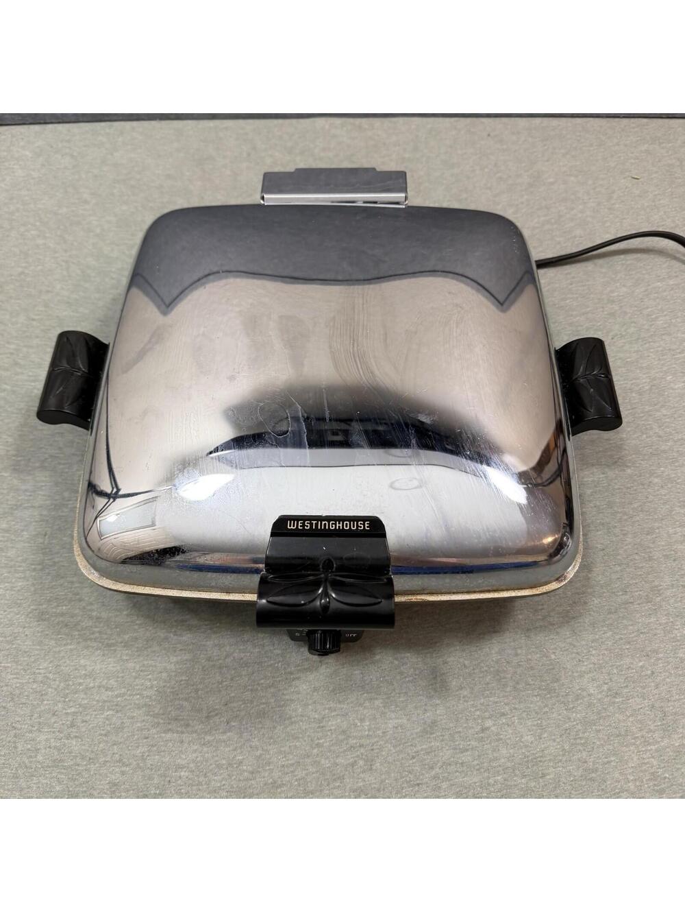 VTG MCM Westinghouse Waffle Baker Maker Chrome HW40T Clean TESTED USA